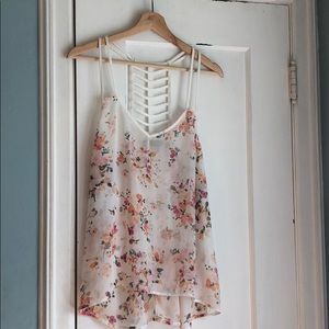 Chloe K shear tank top, with back detail, size M